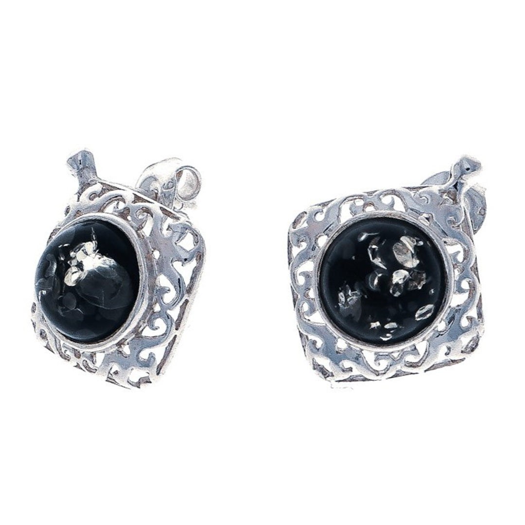 Ohrstecker: Baroque Eleganz – Nordischer Naturbernstein in Sterling Silber 925