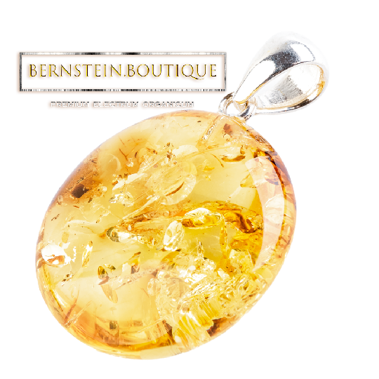 Stlvoll runder Anhänger aus natürlich nordischem Bernstein