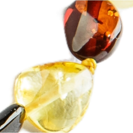 Halskette aus purem, nordischem Natur-Bernstein - Baroque Bernsteinperlen in drei Grundfarben