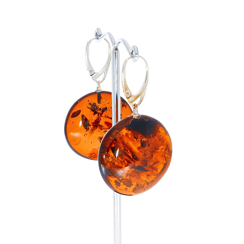 Amber earrings on sterling silver