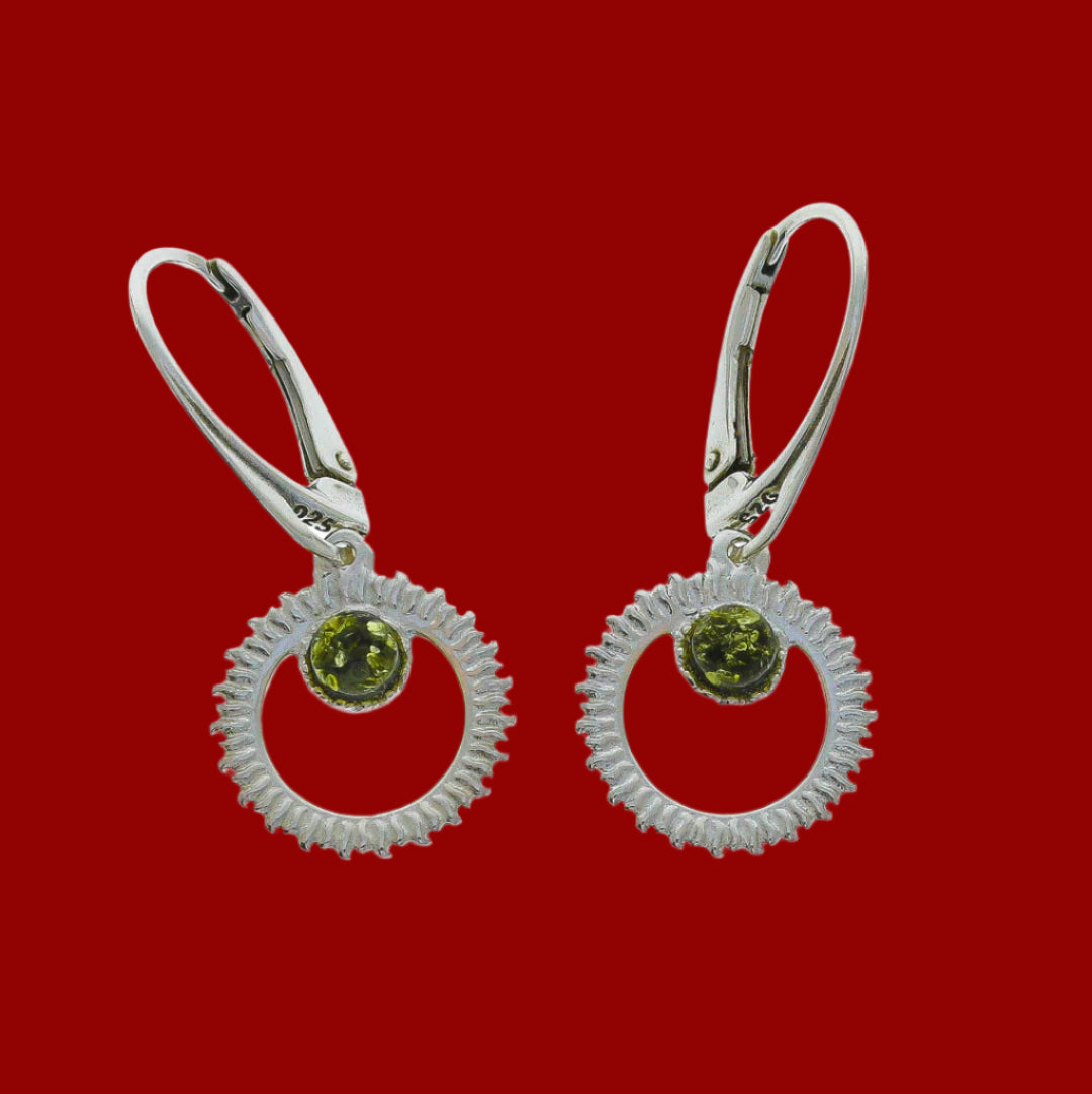 Sterling Silver 925 Earrings with Nordic Natural Amber