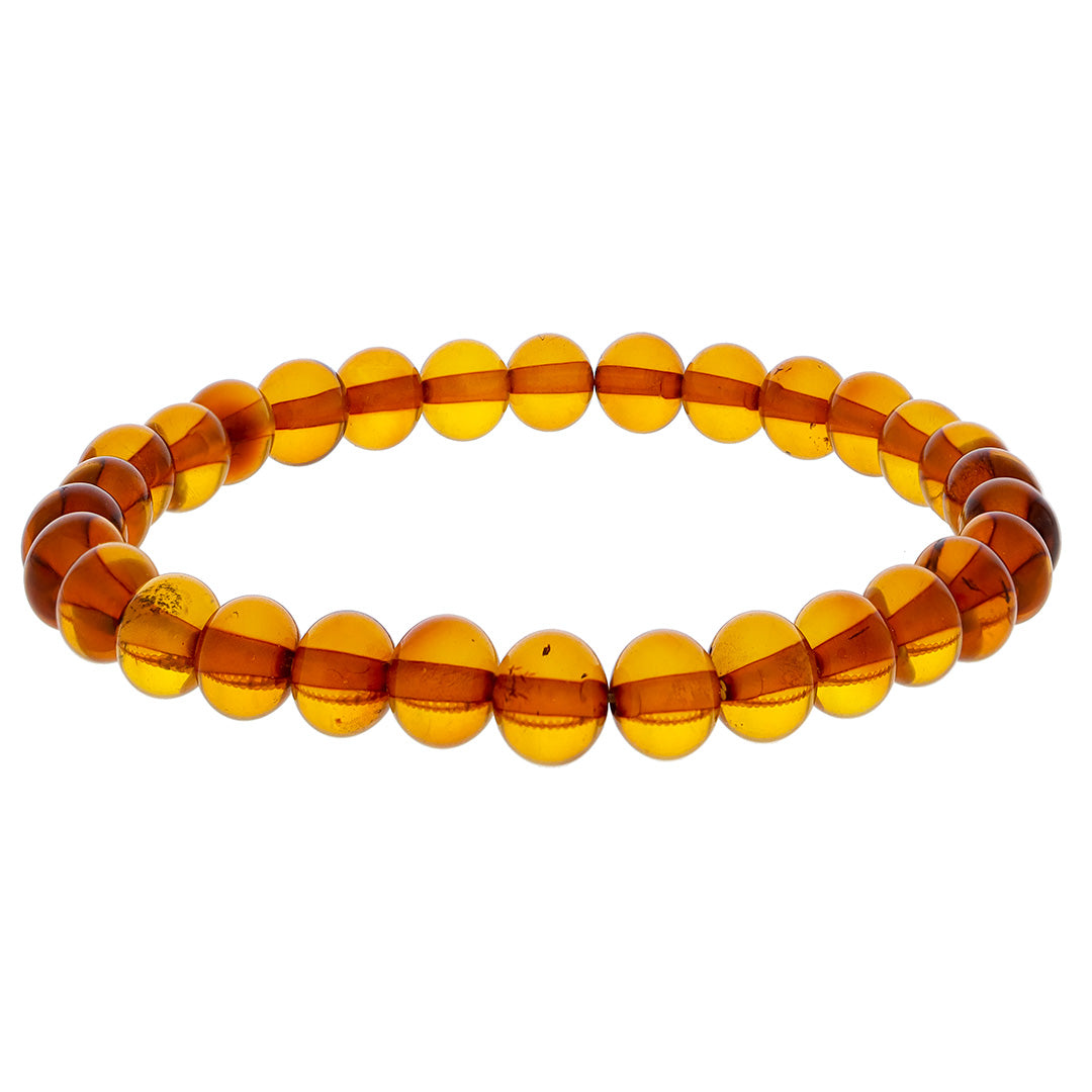 Armband aus edlen und trnspaenten Bernsteinperlen in Orange