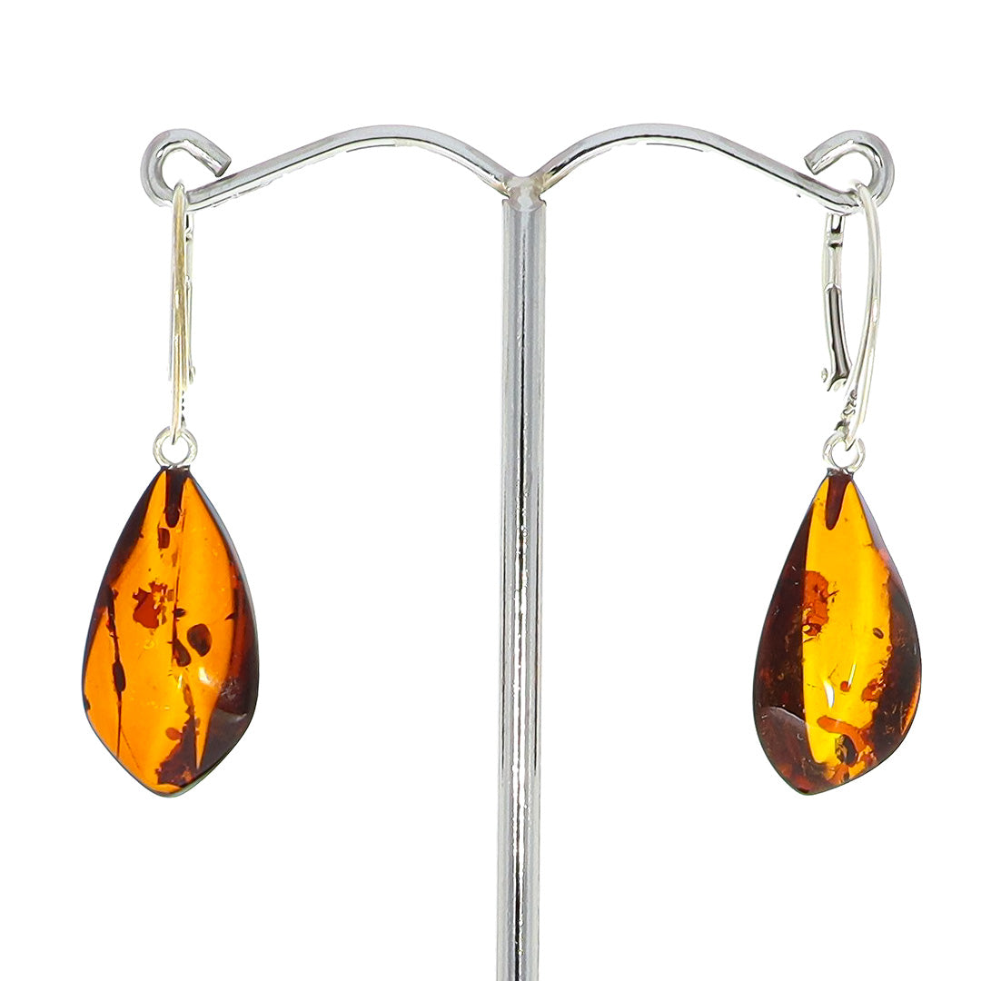 Bernstein Ohrringe und Sterling Silber - Do. 79