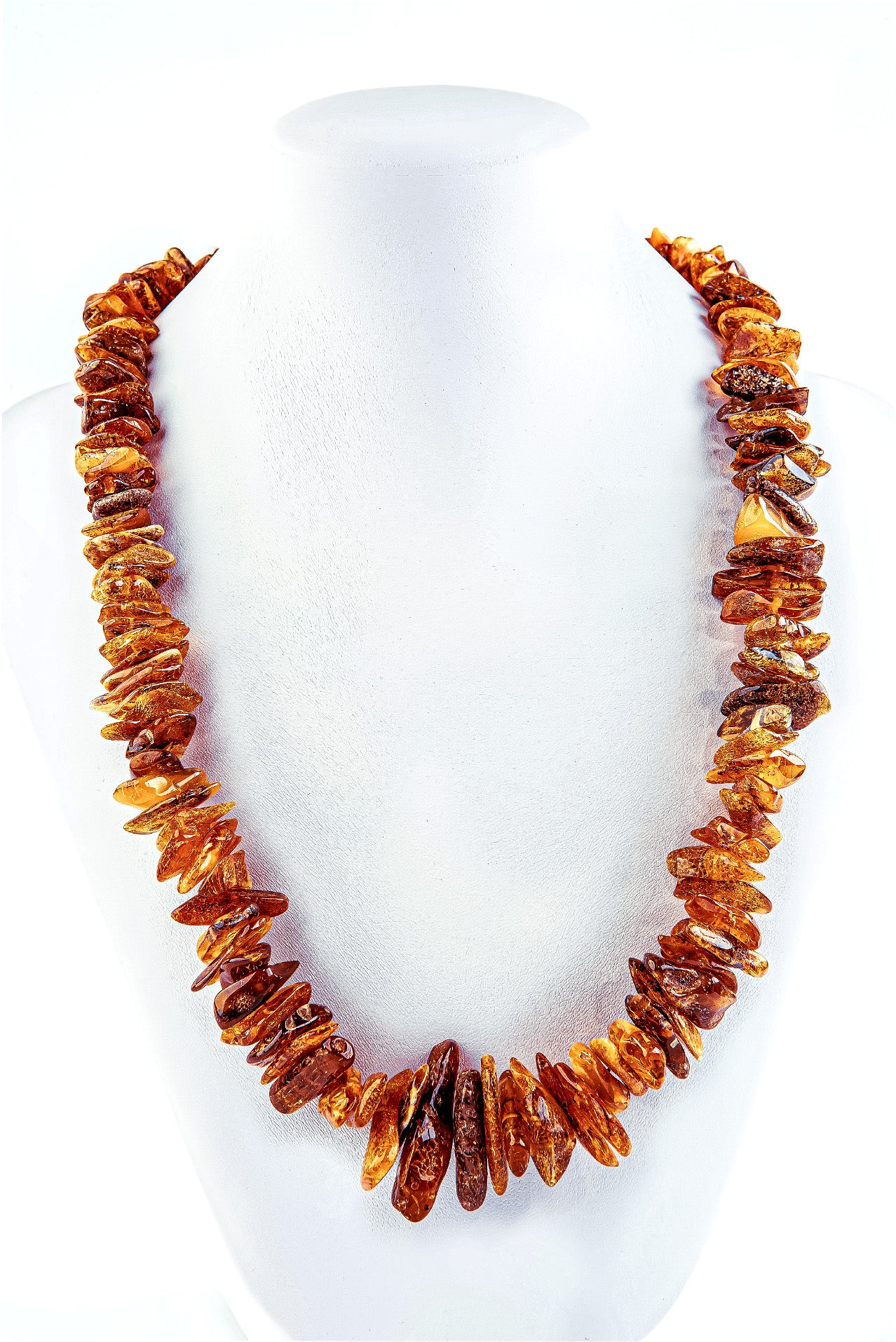 Urige Bernsteinkette aus Glanzpolieren Chips - eine spektakuläre Vielfalt der Natürlichen Haben der Bernstein