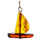 Amber sailboat pendant