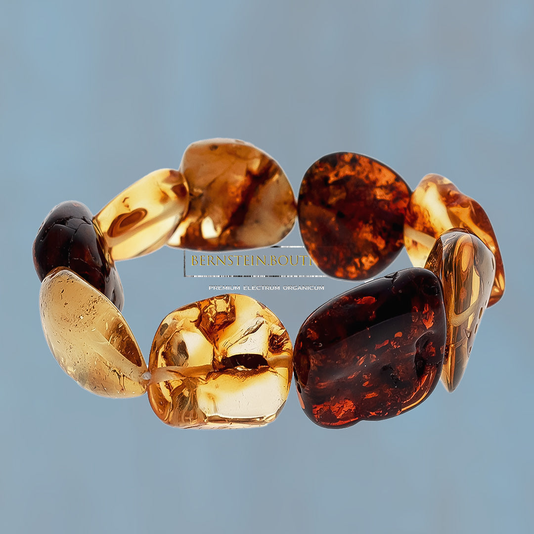 Colorful &amp; chunky elegant bracelet made of amber