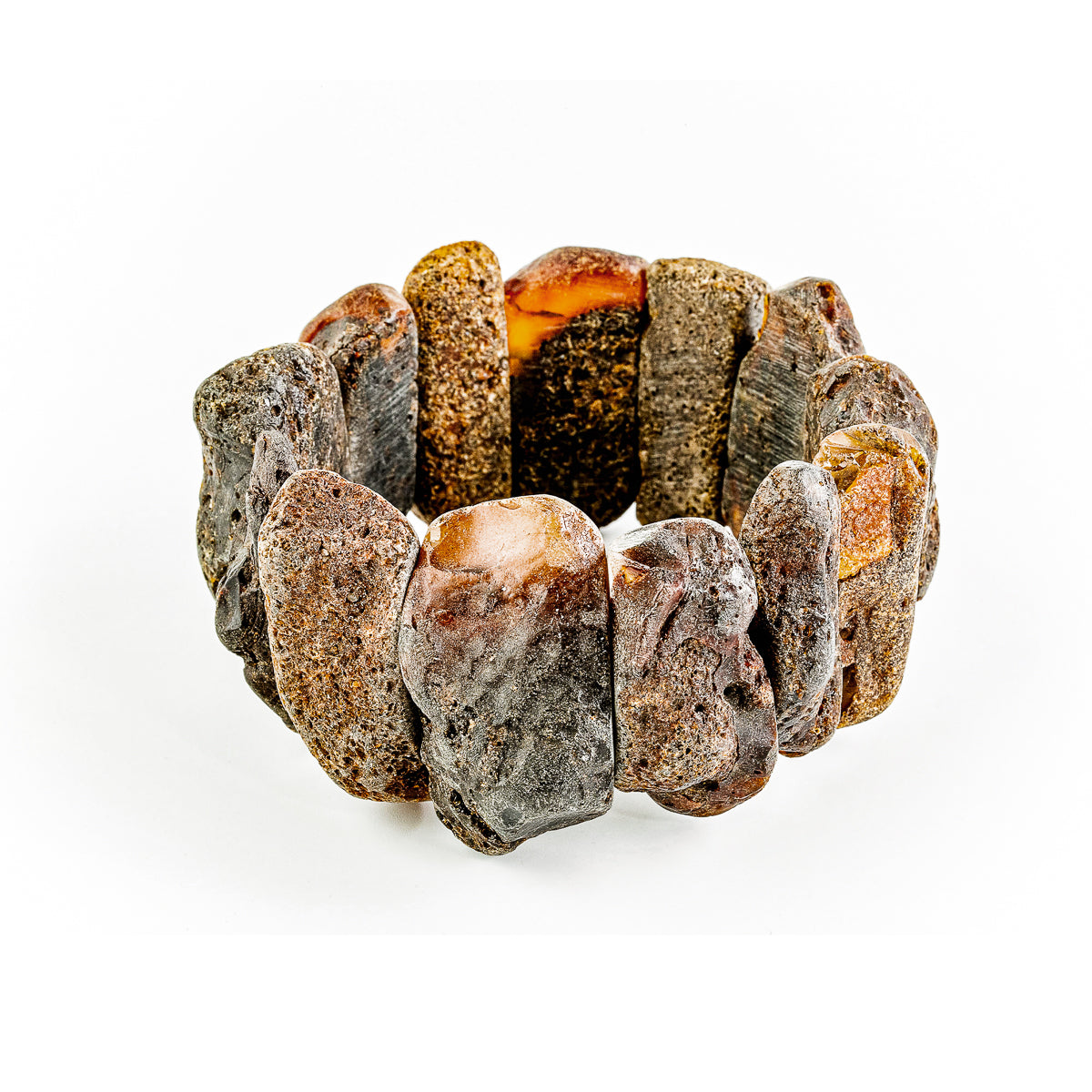 Luxury bracelet made from chunks of pure amber