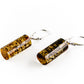 Earrings made of natural Nordic amber in the form of alloys.