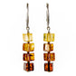 Earrings made of cube-shaped beads made of pure natural Nordic amber