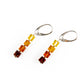 Earrings made of cube-shaped beads made of pure natural Nordic amber