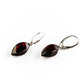 Stylish cherry red amber earrings 