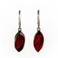 Stylish cherry red amber earrings 