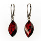 Stylish cherry red amber earrings 