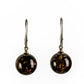 Earrings made of spherical natural Nordic amber