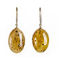 Egg-shaped premium amber earrings, creamy