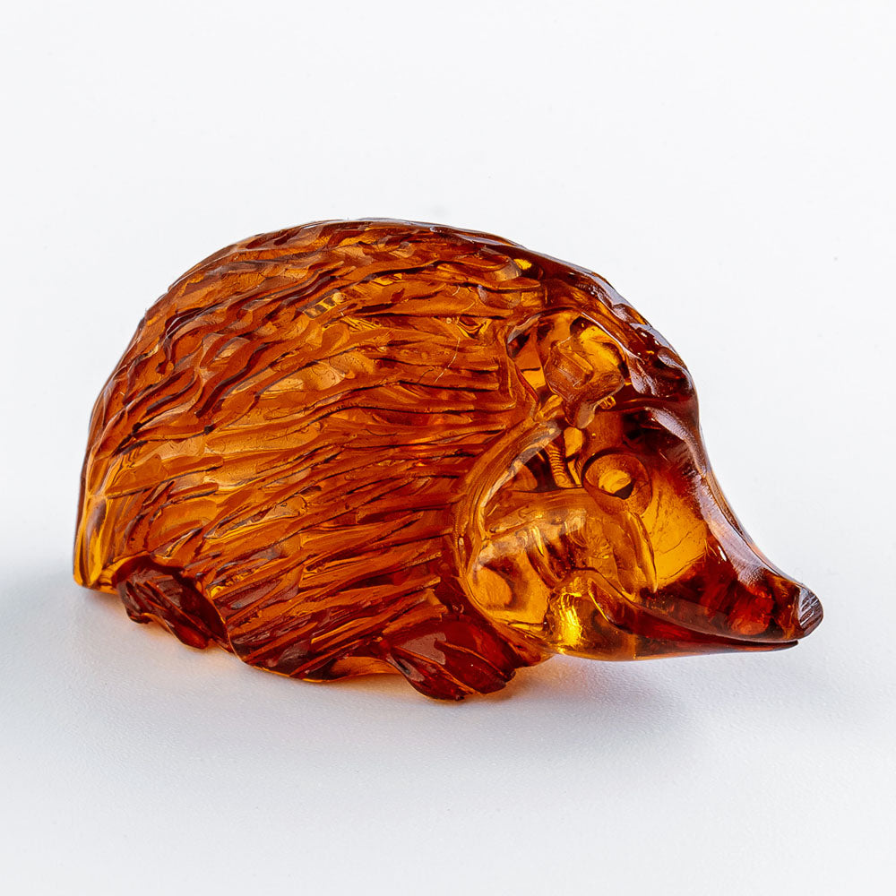 A hedgehog - masterfully carved in natural Nordic amber