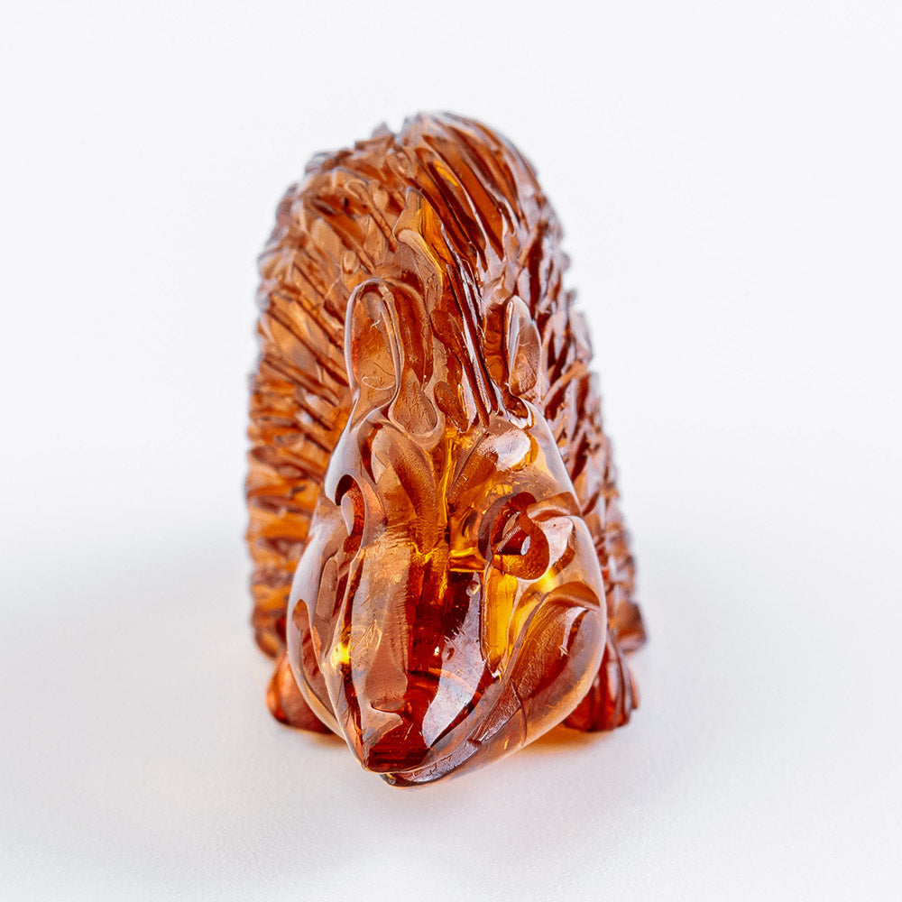 A hedgehog - masterfully carved in natural Nordic amber