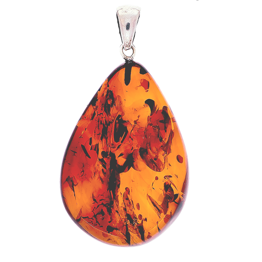 Amber pendant - classic amber brown red