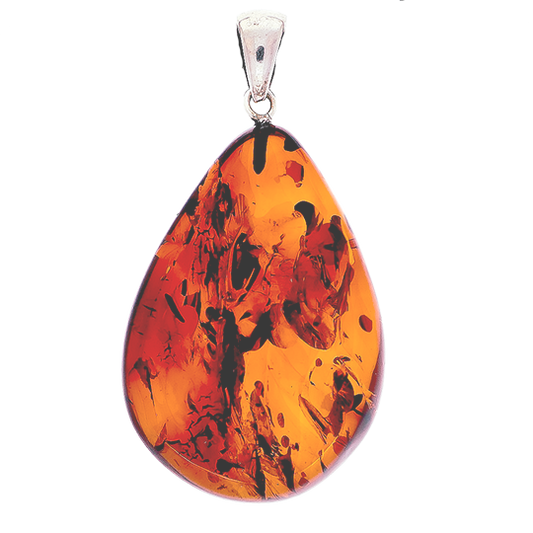 Amber pendant - classic amber brown red