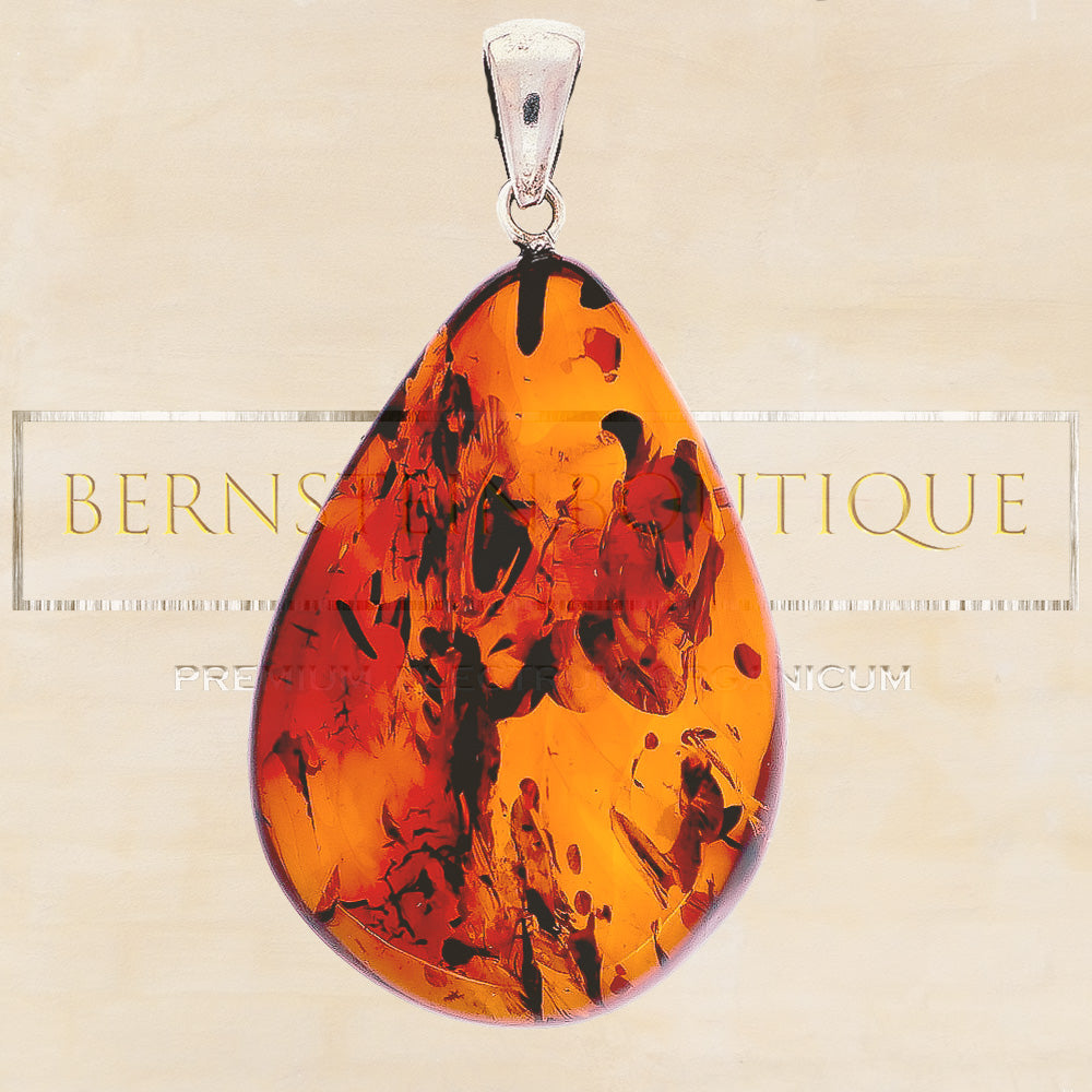 Amber pendant - classic amber brown red