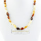 Necklace made of pure, natural Nordic amber - Baroque amber beads in three primary colors