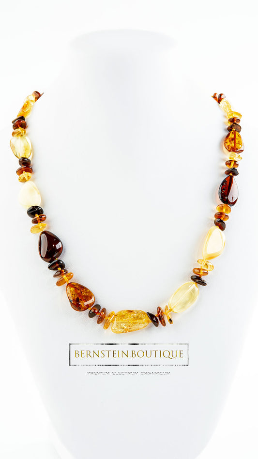 Necklace of premium amber, honey, nutty to ivory beige to look at