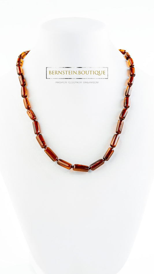 Necklace made of very stylish red-toned alloys of pure Nordic natural amber