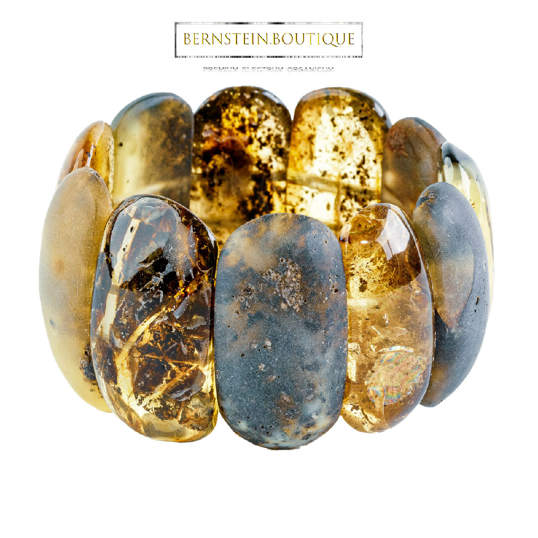 Edler Schmuck aus Bernstein | Massiv elegantes Armband aus natürlichem nordischem Bernstein (Altlateinisch Electrum, Succinum)