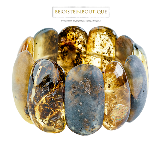 High Jewellery of Amber | Massively elegant bracelet made of natural Nordic Amber ( Electrum, Succinum in Old Latin )