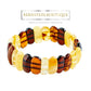 Unisex Amber bracelet made from flat-cut, mirror-polished amber beads