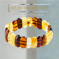 Unisex Amber bracelet made from flat-cut, mirror-polished amber beads