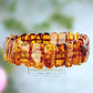 Luxury bracelet made of fine natural amber in the polished Stonehenge noble style