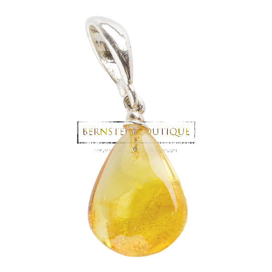 Pendant - A delicate natural amber drop