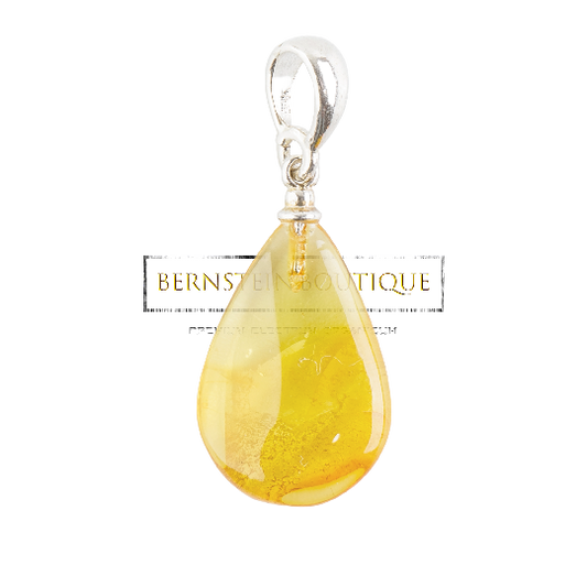 Pendant - A delicate natural amber drop