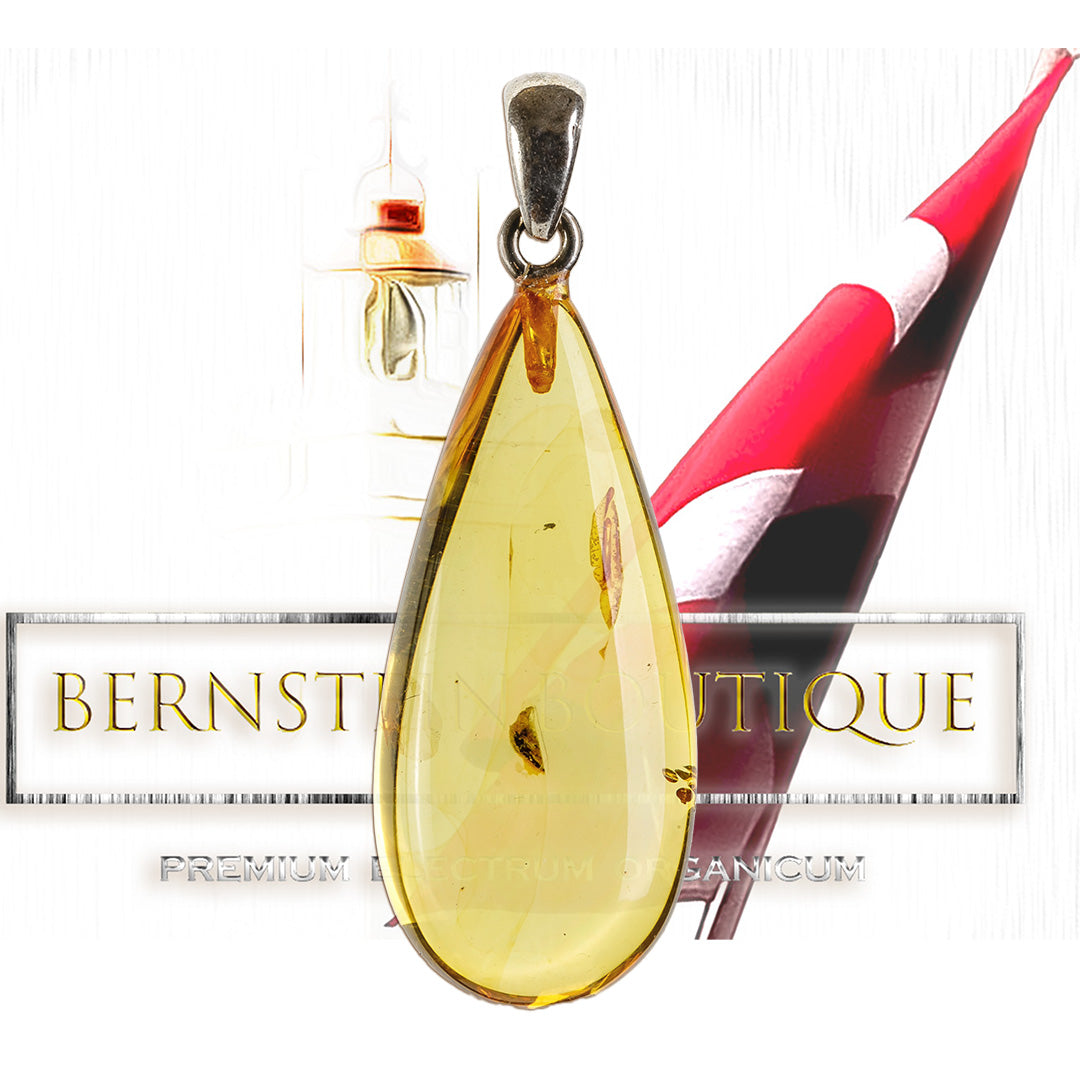 Stylish amber drop pendant