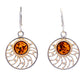 Sunny earrings with a central celestial amber bead set in sterling silver