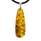 Elongated amber pendant - semi-oval