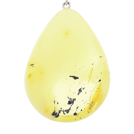 Pastel gold pendant made of real amber