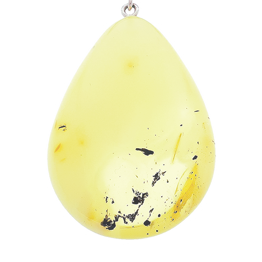 Pastel gold pendant made of real amber