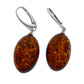 Earrings made of classically elegant amber beads - on sterling silver