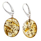 Amber earrings of natural tones from canary yellow to honey color