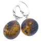 Earrings made of amber beads, slightly velvety cut and unpolished