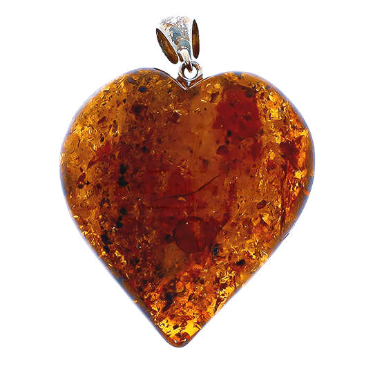 A large amber heart - a pendant for a necklace