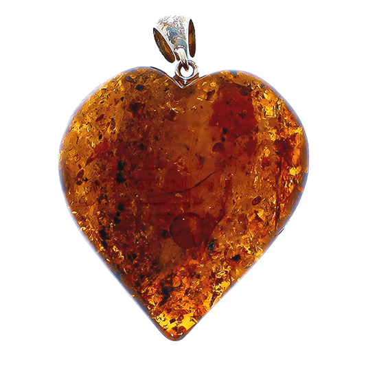 A large amber heart - a pendant for a necklace