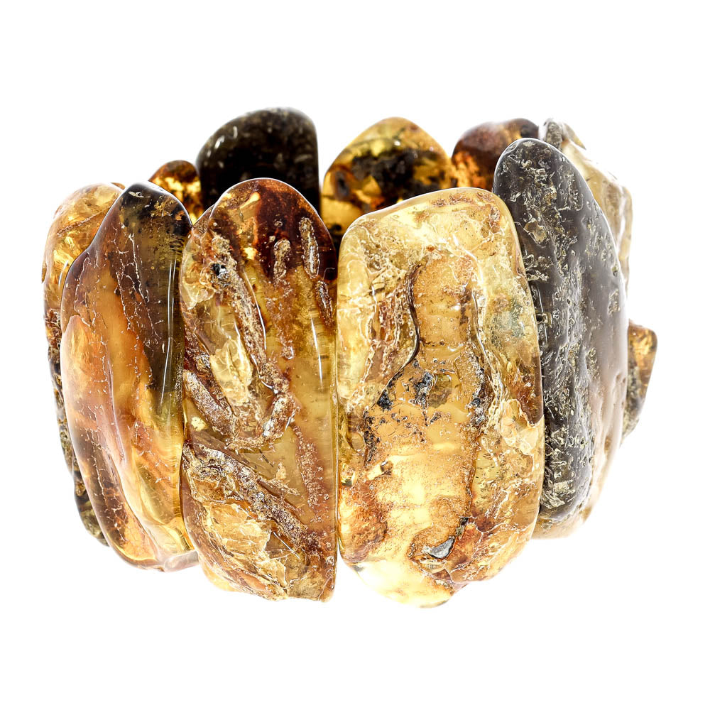 Ultra rustic bracelet made of real amber