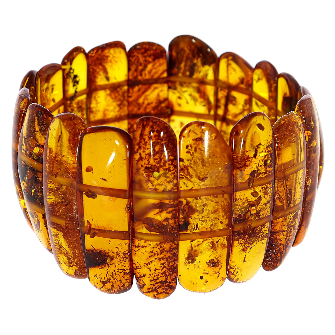 Genuine amber bracelet. All the colorful shades of amber and honey ..