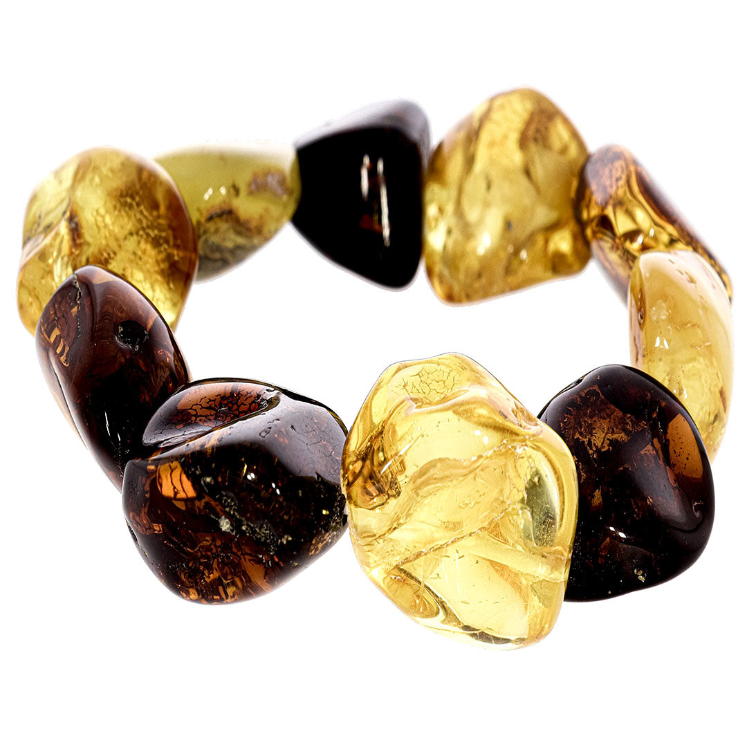 Chunky style bracelet made from pure natural quality amber