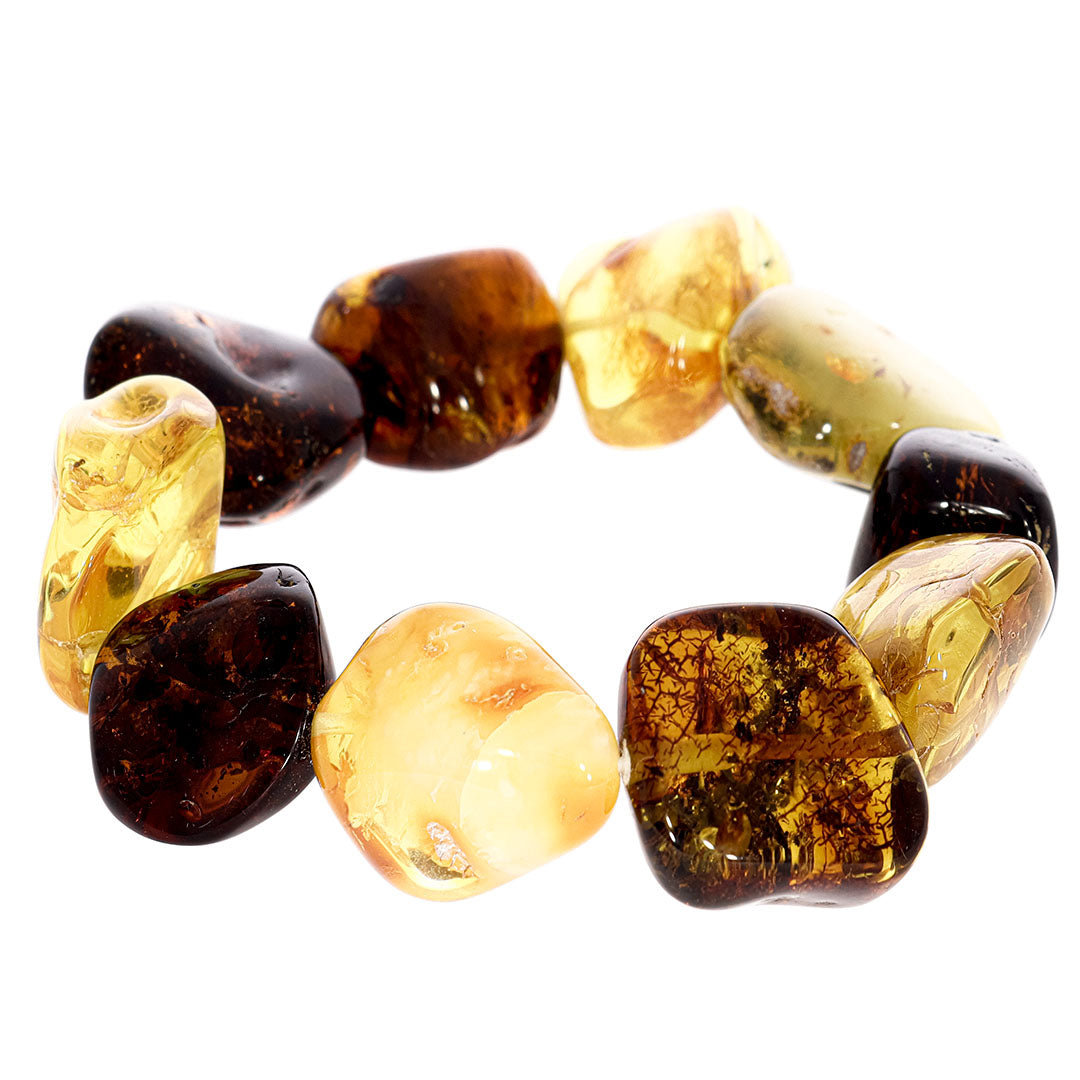 Chunky style bracelet made from pure natural quality amber