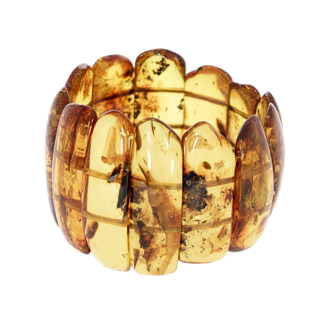 Golden bracelet made of pure amber