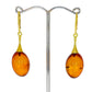 Earrings made of amber and gold-plated sterling silver - Mod. 05